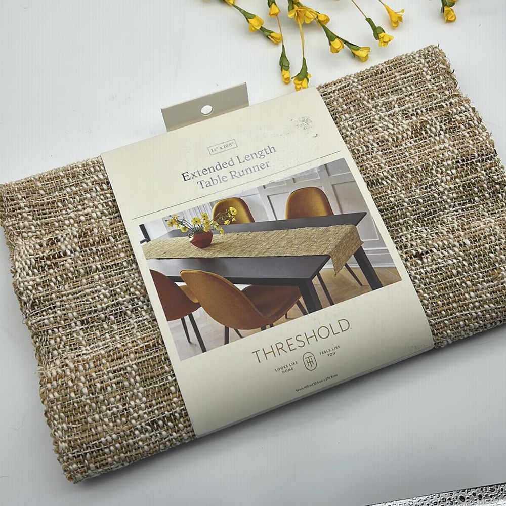 Threshold Natural Tan Textured Table Runner - Picture 5 of 6